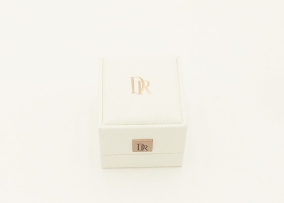 Contenitore di regalo su ordinazione di sostegno di lusso squisito bianco puro di Ring Jewelry Box Velvet Lining