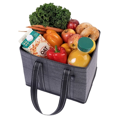Borsa di drogheria riutilizzabile pieghevole di Tote Shopping Bag Hard Bottom