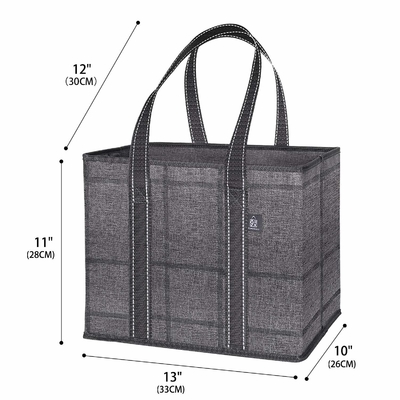 Borsa di drogheria riutilizzabile pieghevole di Tote Shopping Bag Hard Bottom
