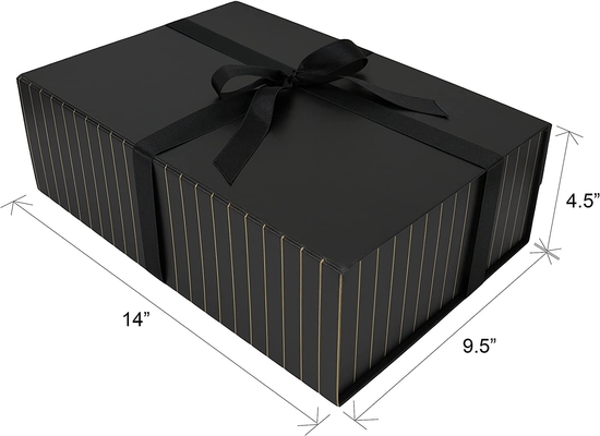 Cartone magnetico Matte Black del contenitore di regalo del nastro lungo