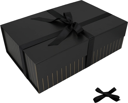 Cartone magnetico Matte Black del contenitore di regalo del nastro lungo