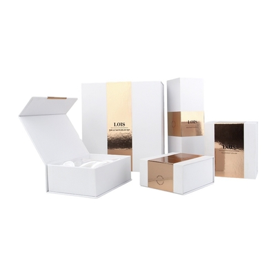 Magnetico bianco cosmetico di lusso del contenitore di regalo del cartone della carta di Eco con il logo