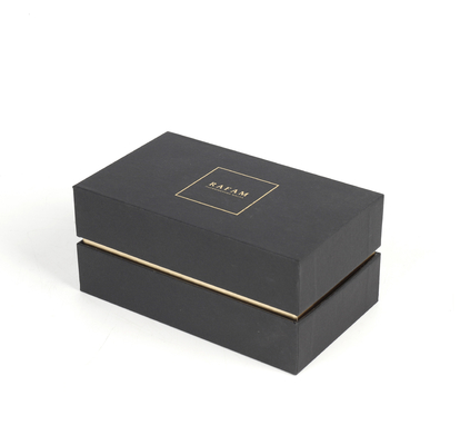 Bottiglia di olio essenziale cosmetica della scatola di PaperLuxury del profumo nero del cartone
