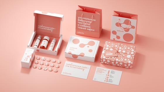 Il contenitore d'imballaggio di carta di rosa di regalo cosmetico di lusso della ragazza ha fissato la cura di pelle