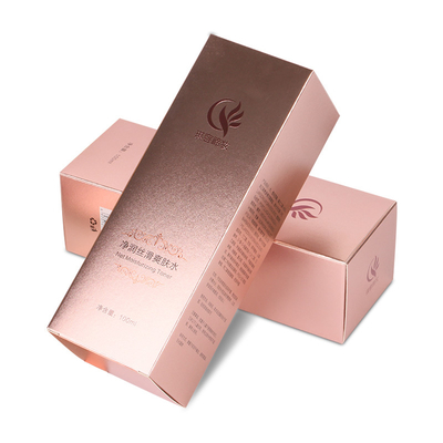 contenitore cosmetico di lusso Rose Gold Paper Packaging di bottiglia di cura di pelle 100ml