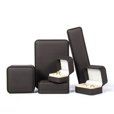 Collana su ordinazione Ring Box del braccialetto di Logo Leather Jewelry Box Earring