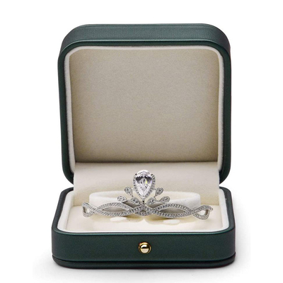 Scatola di stoccaggio splendida di Ring Leather Gift Box Jewelry dei blu acciai