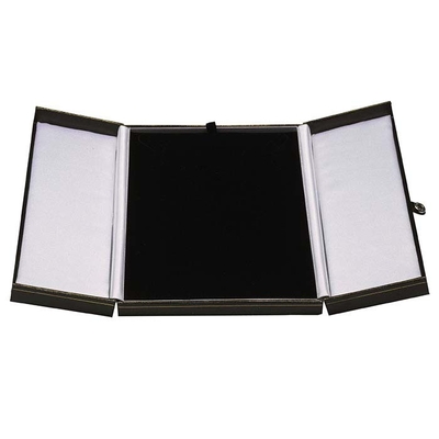 Rottura di cuoio Tab Necklace Gift Box del contenitore di gioielli del Faux nero