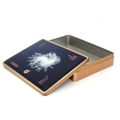 Mooncake d'imballaggio dell'alimento del biscotto del contenitore del metallo di regalo di superficie di cuoio di lusso delle latte