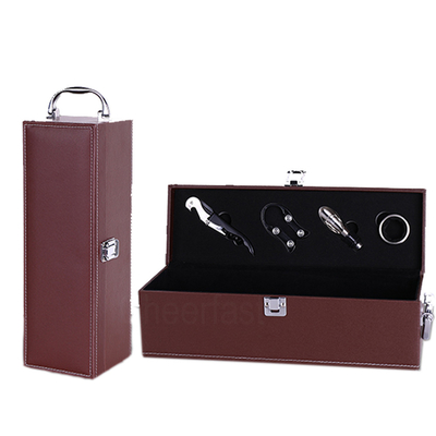 Imballaggio di cuoio del contenitore di vino del contenitore di regalo dell'unità di elaborazione singolo 0.25mm