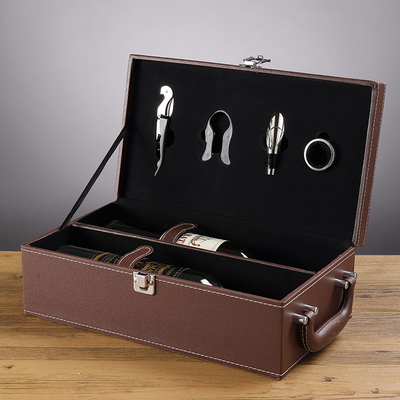 Contenitore di regalo di cuoio del regalo del vino Champagne Bottle Packaging di lusso