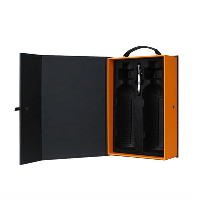 contenitore Champagne Bottle Leather Packaging di lusso di vino del cuoio della latta di 0.30mm