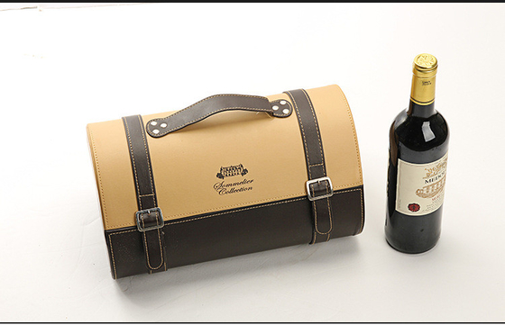 Contenitore d'imballaggio di vino della bottiglia dell'unità di elaborazione della bottiglia di cuoio di lusso del regalo con gli strumenti