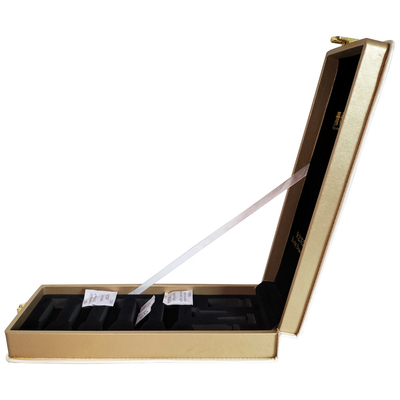 I contenitori di gioielli di cuoio del velluto di stoccaggio del cartone hanno stampato i contenitori d'imballaggio di regalo di cuoio di lusso con la chiusura lampo