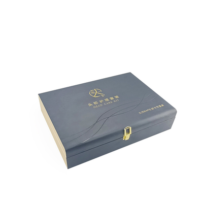 Valigia della serratura della cerniera dell'hardware che imballa la scatola di cuoio di Glod Logo Personalized Engraved Leather Gift della scatola del nero dell'unità di elaborazione