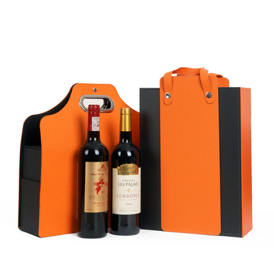 Regalo di spedizione Art Leather Gift Box Cardboard della bottiglia del vino 6