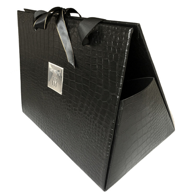 Logo Leather Gift Box Gift su ordinazione annerisce il contenitore di volta di vino 2