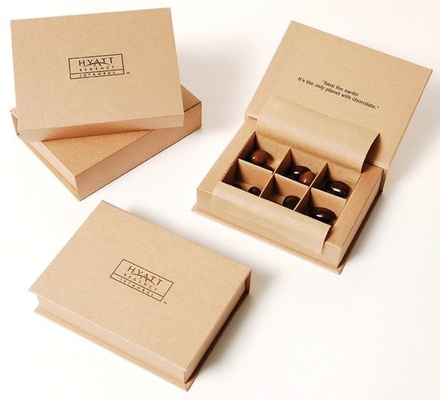 contenitore di carta d'imballaggio di cioccolato di Kraft del contenitore di cioccolato di 200x100x80mm con il divisore