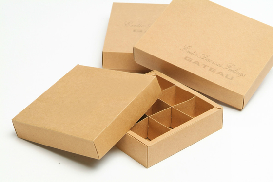 contenitore di carta d'imballaggio di cioccolato di Kraft del contenitore di cioccolato di 200x100x80mm con il divisore