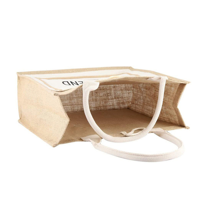 Logo su misura borsa della iuta di Tote Bag Eco Friendly Reusable della tela da imballaggio della spiaggia