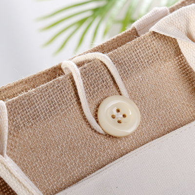 Logo su misura borsa della iuta di Tote Bag Eco Friendly Reusable della tela da imballaggio della spiaggia