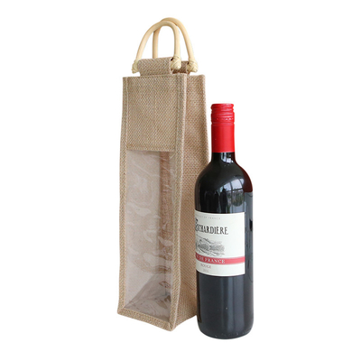 Si imbottiglia la tela da imballaggio Tote Bag Recyclable Beer Festival del vino con la finestra del PVC