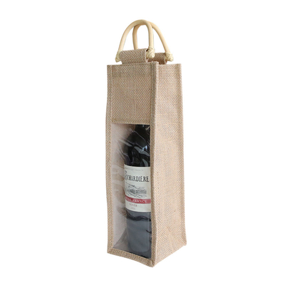 Si imbottiglia la tela da imballaggio Tote Bag Recyclable Beer Festival del vino con la finestra del PVC