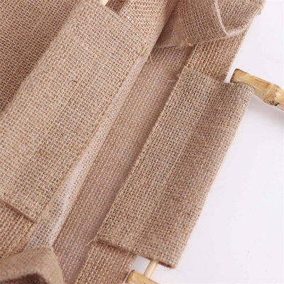 Maniglia di bambù di compera riutilizzabile di Tote Bag Jute Tote Bag della tela da imballaggio