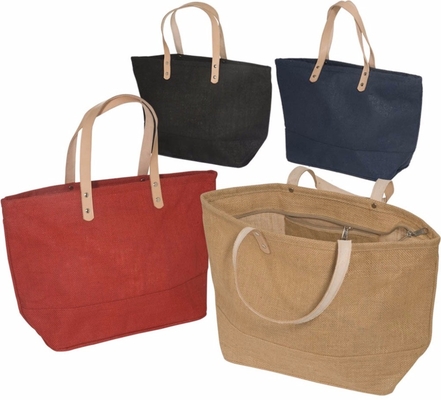 Grande tela da imballaggio Tote Bag With Leather Handle del cotone della famiglia