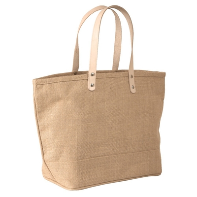 Grande tela da imballaggio Tote Bag With Leather Handle del cotone della famiglia