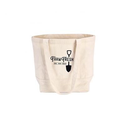 Borsa di Tote Bags Pure Cotton Canvas delle donne della spalla della spiaggia con il logo stampato