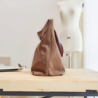 Tela di cuoio Tote Bag Leather Handle Foldable Tote Bag della spalla
