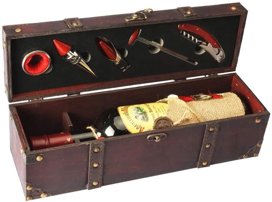 Singolo contenitore di vino del regalo del regalo del contenitore di legno premio di vino per nozze di compleanno