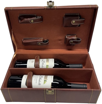 Regalo portatile di affari del contenitore di vino della bottiglia del nuovo di stile dell'unità di elaborazione grano di legno doppio