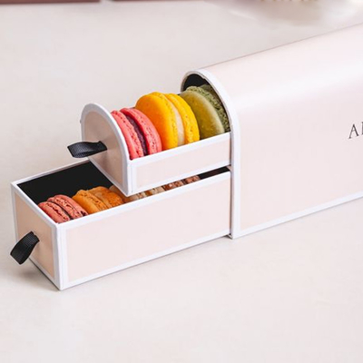 Abitudine del cartone del contenitore di regalo di Macaron di Natale dei biscotti
