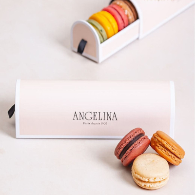 Abitudine del cartone del contenitore di regalo di Macaron di Natale dei biscotti
