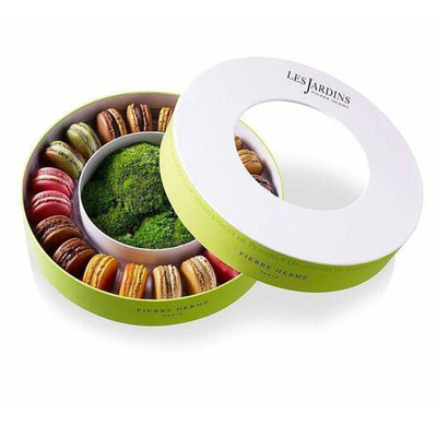 Contenitore di regalo di lusso di Macaron del giro del cartone con il vassoio di plastica