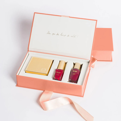 buon prezzo Scatola d'imballaggio d'imballaggio cosmetica di lusso di logo delle scatole di pelle di cura del profumo su ordinazione dell'olio essenziale in linea