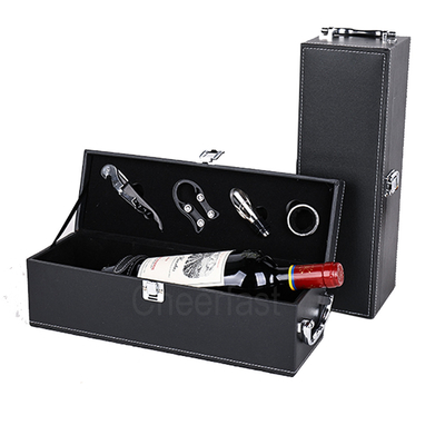 buon prezzo Imballaggio di cuoio del contenitore di vino del contenitore di regalo dell'unità di elaborazione singolo 0.25mm in linea