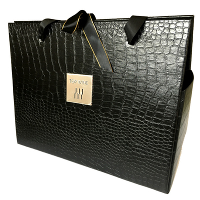 buon prezzo Logo Leather Gift Box Gift su ordinazione annerisce il contenitore di volta di vino 2 in linea