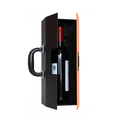 buon prezzo Contenitore di cuoio d'imballaggio di vino del regalo rosso classico del contenitore del regalo dell'unità di elaborazione della valigia del vino di bottiglia premio di cuoio di Luxuery in linea
