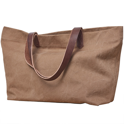 buon prezzo Tela di cuoio Tote Bag Leather Handle Foldable Tote Bag della spalla in linea