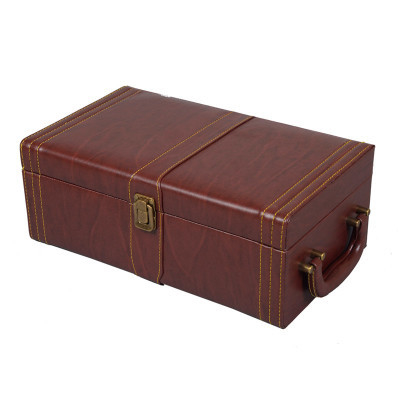 buon prezzo Regalo portatile di affari del contenitore di vino della bottiglia del nuovo di stile dell'unità di elaborazione grano di legno doppio in linea