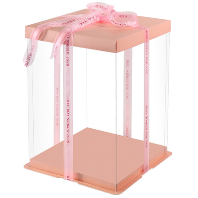 buon prezzo Contenitore di regalo trasparente della festa di compleanno quadrato bianco su ordinazione di lusso della scatola da pasticceria del chiaro in linea